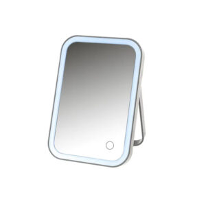 Specchio cosmetico,Grigio chiaro, 32 LED, regalo per le donne15 X 2,50 X 22 CM