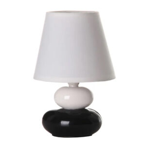 Lampada da scrivania,stile moderno,ceramica in bianco e nero,lampada da tavolo della camera da letto,15×15×23 cm