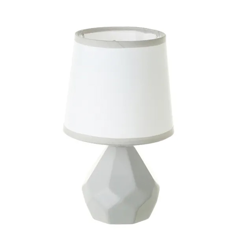 Lampada da scrivania,ceramica grigia,lampada da tavolo del soggiorno,15×15×24 cm - immagine 4