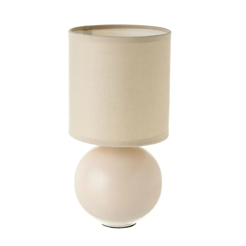 Lampada da scrivania,Ceramica tonda beige,lampada da comodino,13×13×25 cm