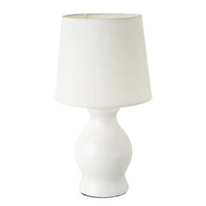Lampada da scrivania ceramica bianca luci decorative per la camera da letto15×15×26 cm