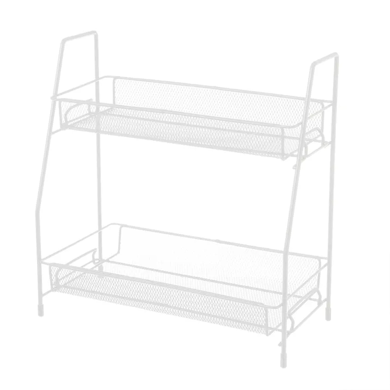 Scaffale a 2 livelli, bianco, per organizzare le scrivanie di bagno e cucina 31 X 17 X 33 CM - immagine 2