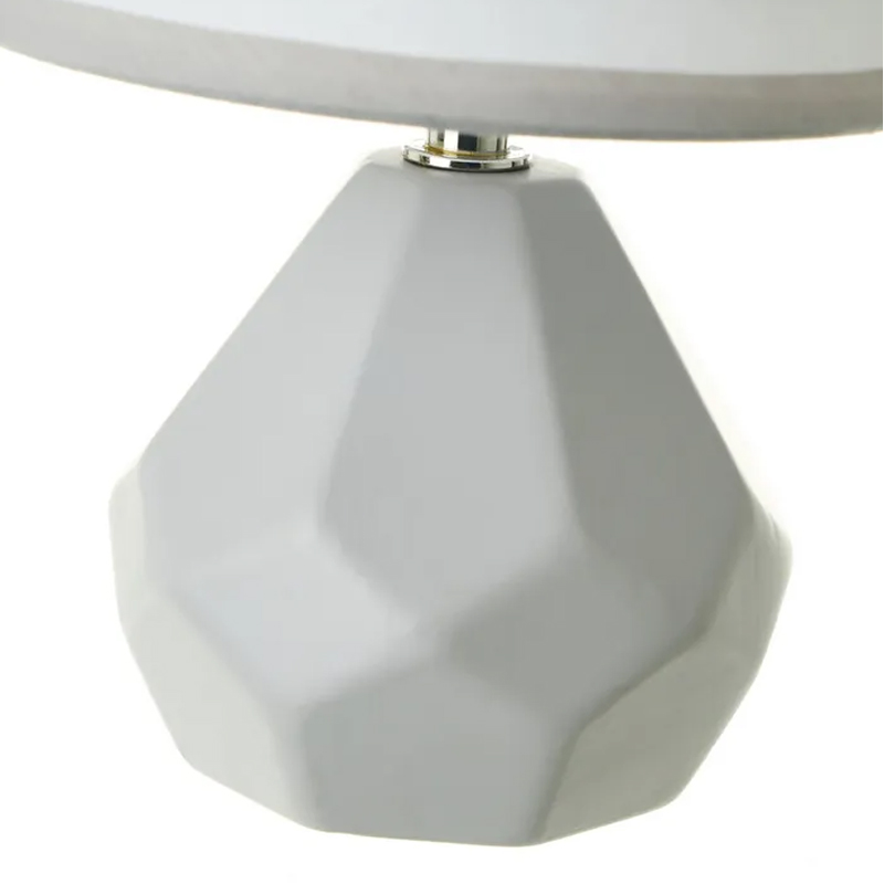 Lampada da scrivania,ceramica grigia,lampada da tavolo del soggiorno,15×15×24 cm - immagine 3