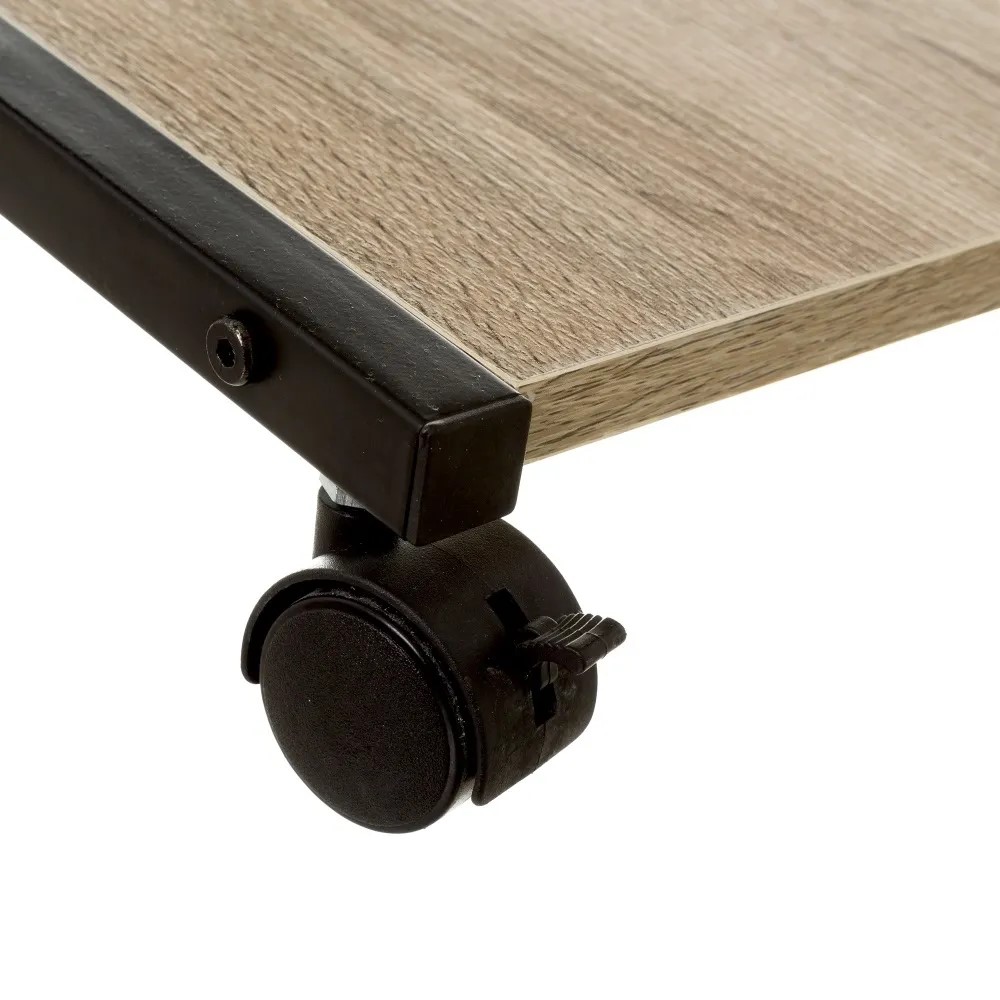 Tavolino su ruote,2 ripiani,PB-Metallo,Per caffè e laptop,Adatto per il soggiorno e la camera da letto 40x27x65 CM - immagine 2