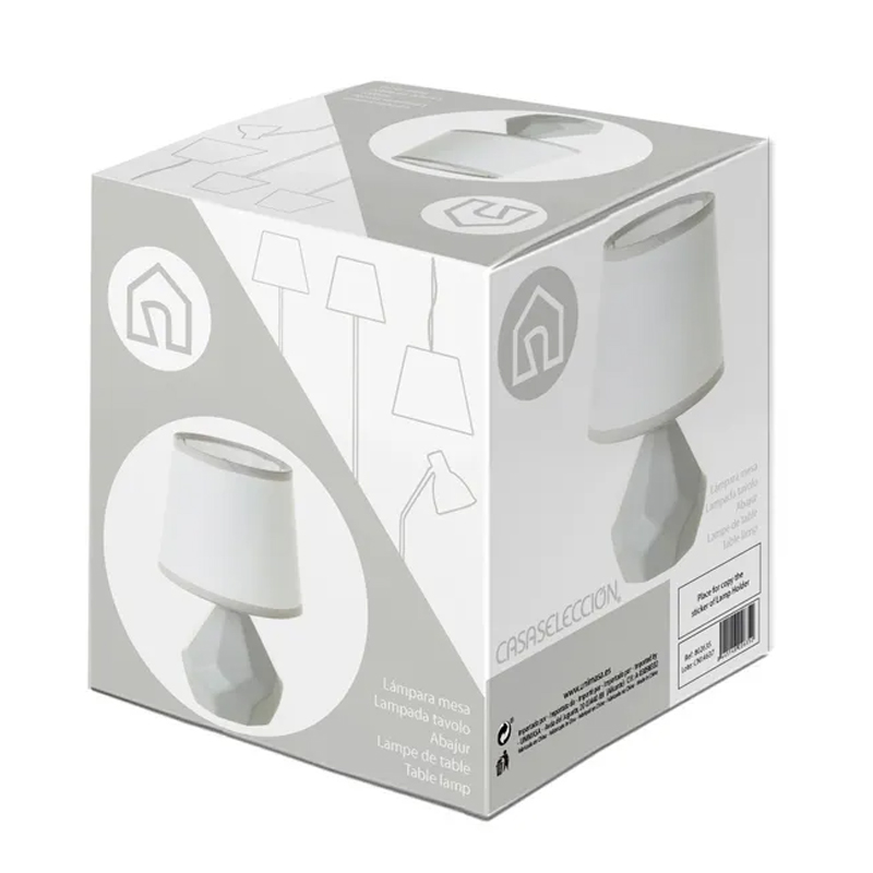 Lampada da scrivania,ceramica grigia,lampada da tavolo del soggiorno,15×15×24 cm - immagine 5