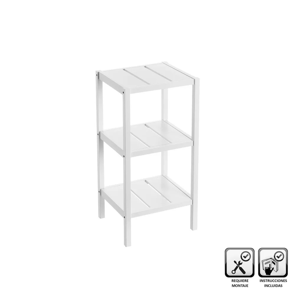 Scaffale bianco,stile moderno e minimalista, adatto per qualsiasi stanza 37x33x76cm