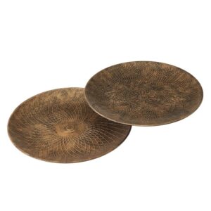 Vassoio rotondo,Stile vintage,Vassoio decorativo,In resina,Set di 2,Vassoio per spuntini di frutta 40x40x3CM 2u/c
