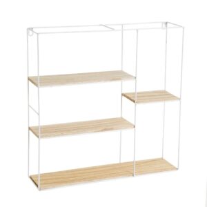 Scaffale a muro quadrato bianco, 4 livelli