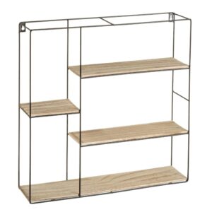 Scaffale a muro in metallo nero,4 livelli 50 X 12 X 50CM