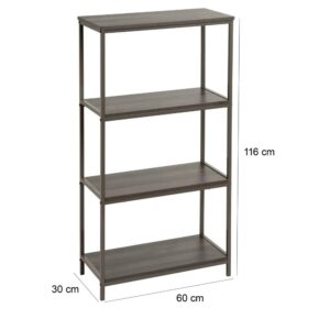 Scaffale in metallo grigio,Stile industriale,4 ripiani