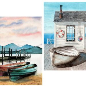 2/s Quadro [Barca] Soggiorno Ufficio Decorazione Pittura Effetto simulazione