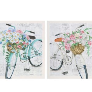 2/s Quadro [Fiore di bicicletta] Sala da pranzo Soggiorno Quadri decorativi Simulazione di artigianato 40X40X1,5CM
