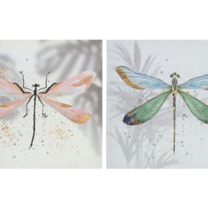 2/s Quadro [Libellula] Quadri decorativi per la camera da letto e lo studio Imitazione di acquerello 40X40X1,5CM