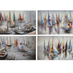 4/s Quadro (Navi colorate del mare) Imitazione di acquerello Ufficio Soggiorno Pittura decorativa 60X120X3CM