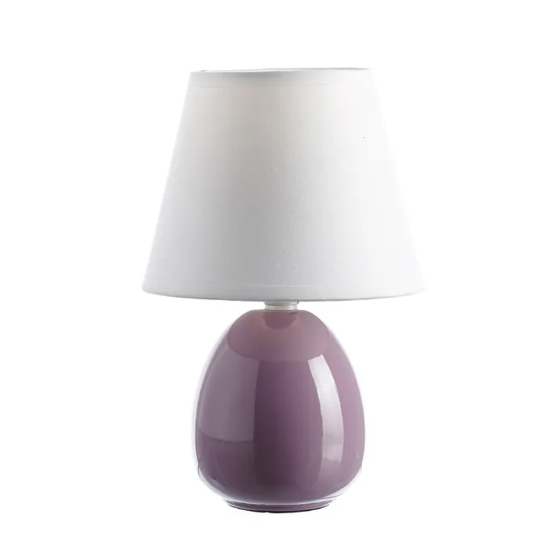 Lampada da tavolo, Lampada in ceramica viola, Adatta per l’illuminazione della camera da letto 15 x 15 x 25 cm