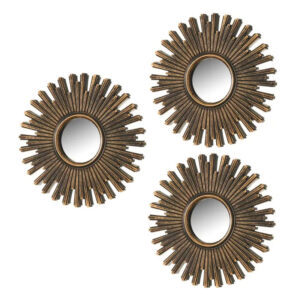 S/3 Specchi da parete, Specchio classico PP, Specchio decorativo per il soggiorno 25 X 2 X 25 cm