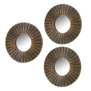 S/3 specchio a parete, Specchio PP, Specchio decorativo d'ingresso 25 X 2 X 25 cm