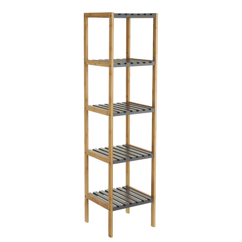 Scaffale verticale in bambù,5 livelli,Adatto per bagno, soggiorno, ecc 34 X 33 X 140 CM