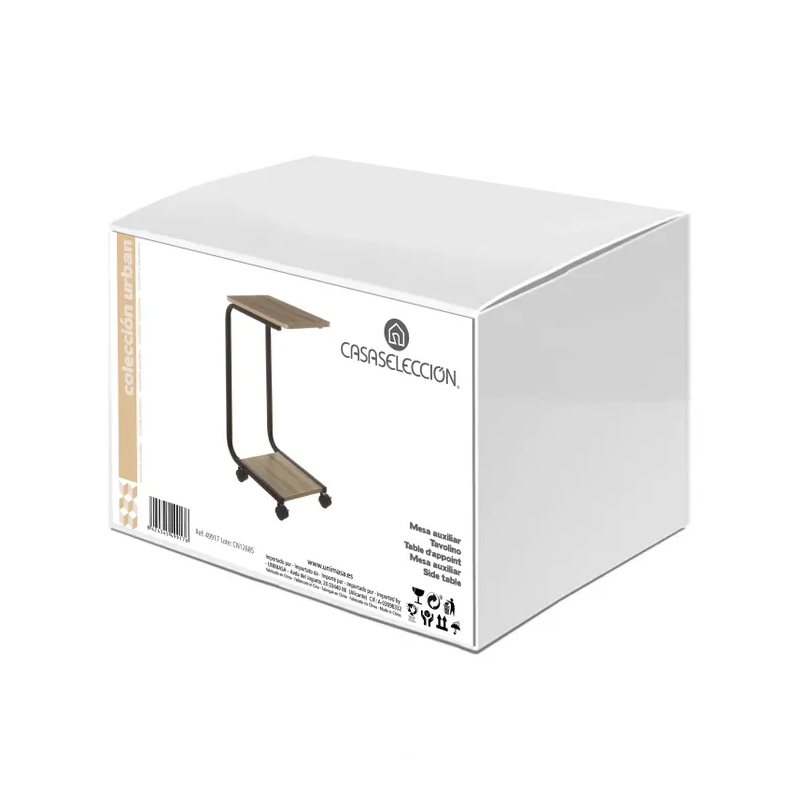 Tavolino su ruote,2 ripiani,PB-Metallo,Per caffè e laptop,Adatto per il soggiorno e la camera da letto 40x27x65 CM - immagine 5