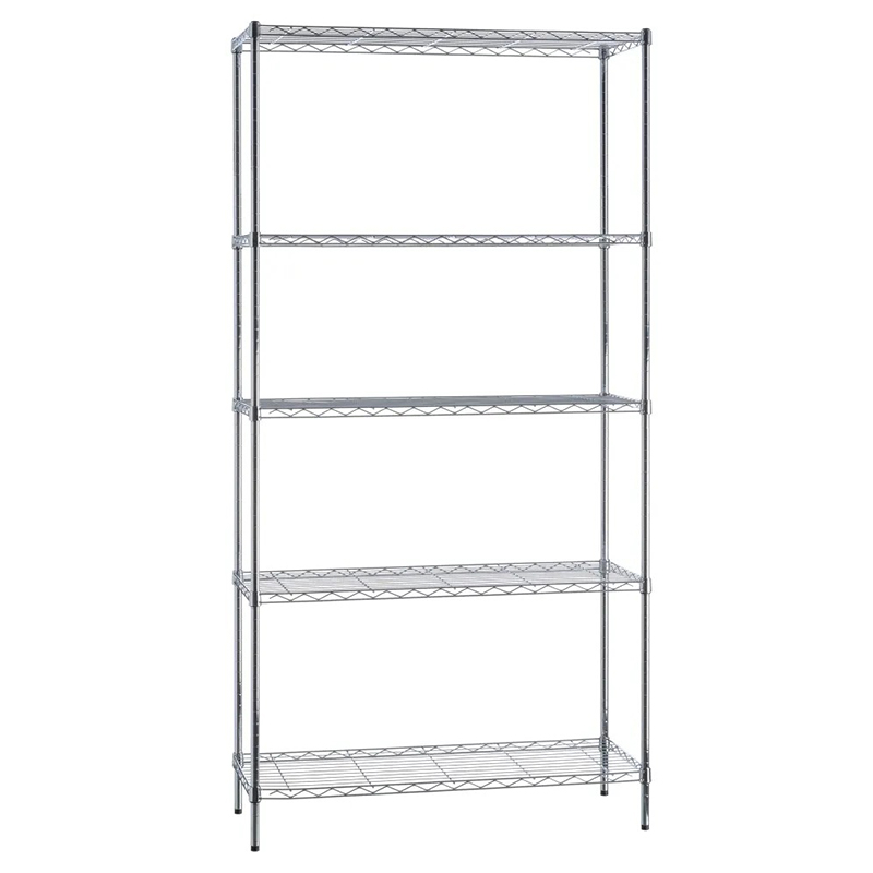 Scaffale in acciaio inox a 5 livelli 90x35x181 cm