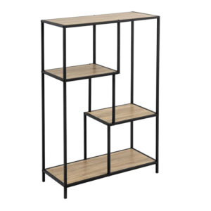Libreria in metallo,Con 3 ripiani e dettagli asimmetrici 77 X 33X 114 CM