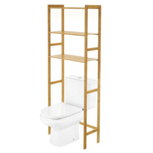 Scaffale da bagno in bambù, 4 livelli,Scaffale salvaspazio