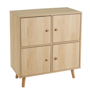 Mobile a quattro ante,Gambe in legno,Stile moderno e minimalista,Adatto per il soggiorno e la camera da letto