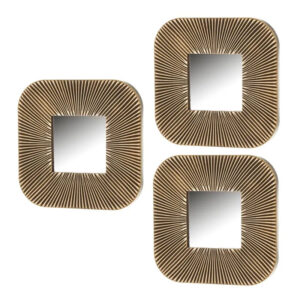 S/3 Specchi da parete,D'oro,Specchio decorativo per ufficio 25 X 2 X 25 CM
