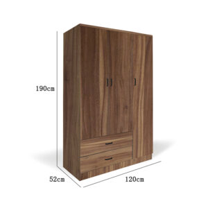 Armadio 3 ante noce 120x52x190cm