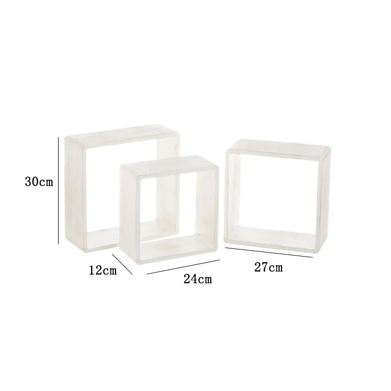 S/3 scaffalatura modulare bianco 30x30x12 cm