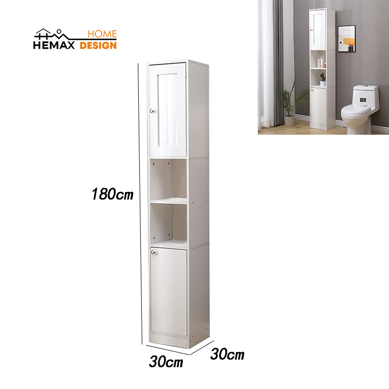 Colonna da bagno bianca 30x30x180 cm: perfetta per bagno, lavanderia