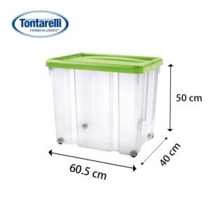 Scatola di immagazzinaggio con ruote 60.5x40x38.5cm
