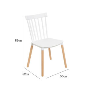 Sedia in PP e Legno di Faggio – Bianco 50x52x82 cm