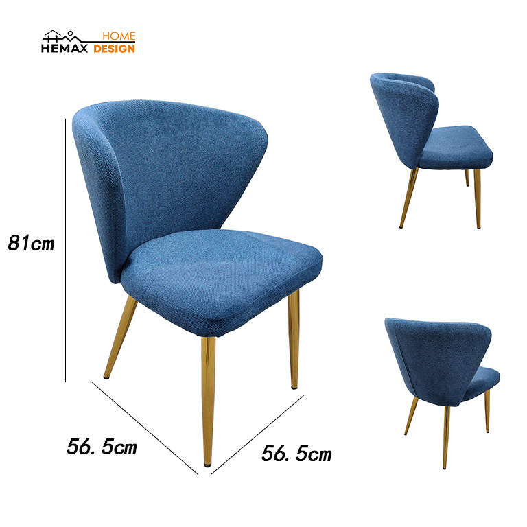 Sedia ambra in tessuto antimacchia con gambe oro ideale per soggiorno uffico  sala da pranzo– 56.5×56.5×81 cm  2 colori disponibili