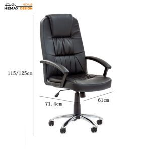 Toledo Nero Poltrona Direzionale 61×71,4×115/125 cm