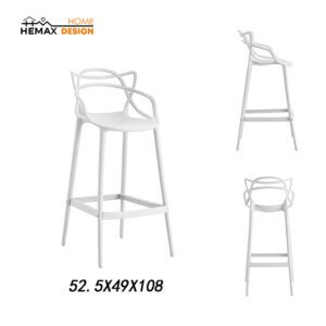 Curve sgabello bianco 52,5x49x108cm  e ideale per posizionarlo in cucine moderne, isole bar, angoli di lettura, o anche in spazi di intrattenimento.