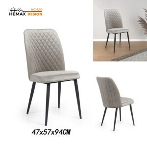 Sedia Tufi in Velluto Tortora 47x57x94 cm