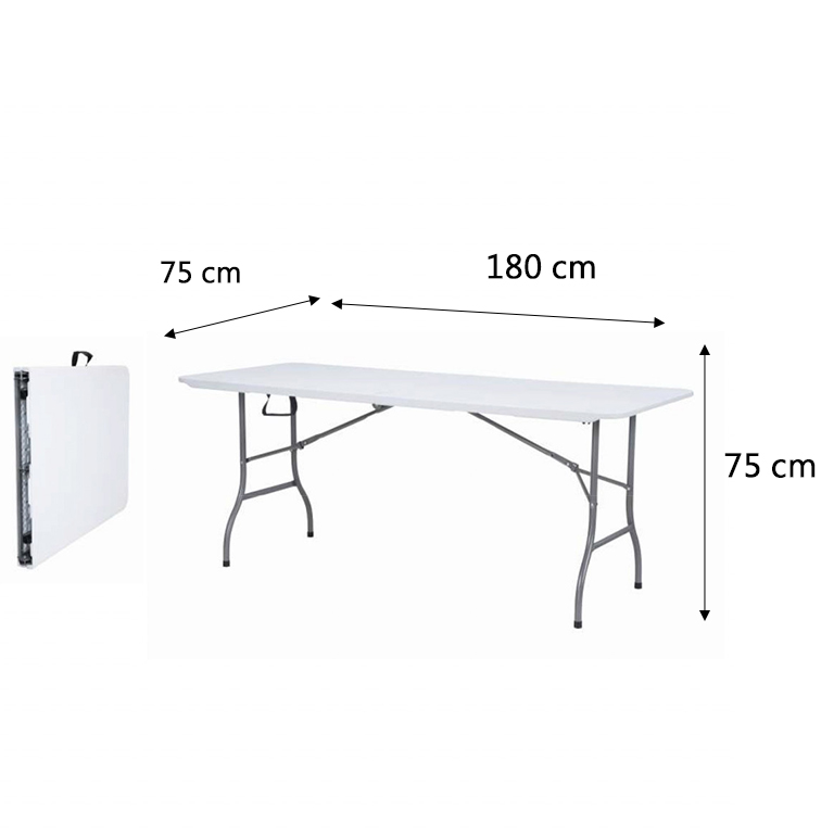 Tavolo catering piegh,bianco 180×75 cm