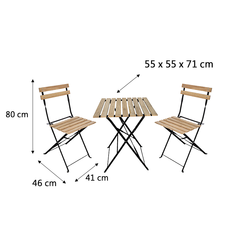 Set tavolino e 2 sedie chianalea F/legno