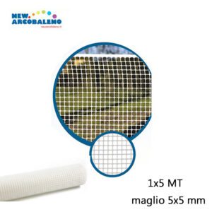Rete per aiuole bianca 1x5 mt (maglia 5x5 mm)