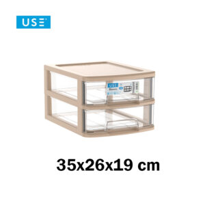 Cassettiera A4 marrone chiaro con 2 scomparti