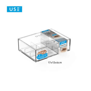 Scatola con coperchio organizer A6 divisori piccoli - trasparente 17x13x6cm